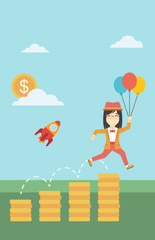 Successful business start up vector illustration.