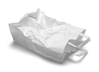 Crumpled White Paper Bag