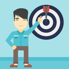 Achievement of business goal vector illustration.