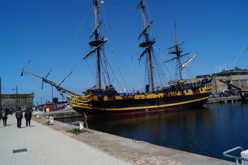 bateau, Saint-Malo, hortensia, rouge, rose, blu, bretagne, vert, amour, plantes, coucou