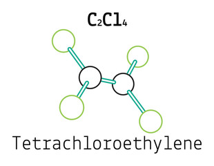 C2Cl4 Tetrachloroethylene molecule