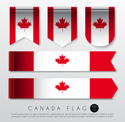 Set Of World Flag Ribbon Template : Vector Illustration