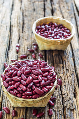 Red bean in bamboo basket