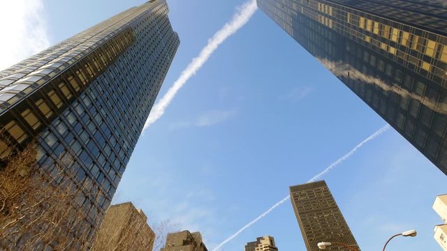 new york city skyline scenery background. skyscrapers buildings landmarks