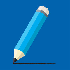 Blue pencil drawing on the blue background. Simply geometry shap