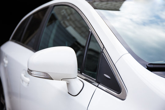 Close Up Of Car Rear View Mirror