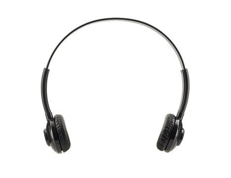 black headphone isolated on white background