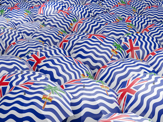 Umbrellas with flag of british indian ocean territory