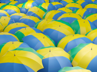 Umbrellas with flag of gabon