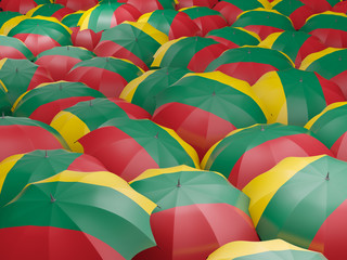Fototapeta premium Umbrellas with flag of lithuania