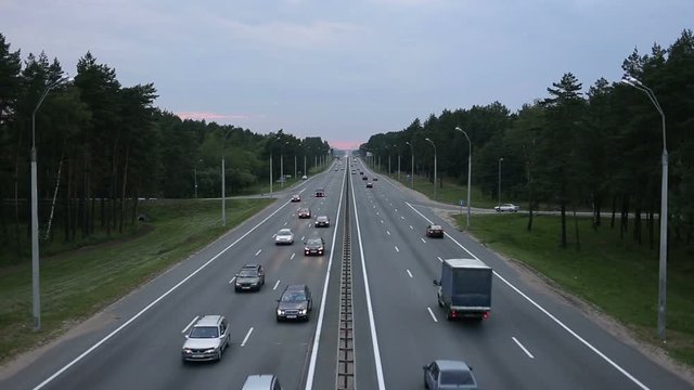 Traffic of car on busy highway infrastructure