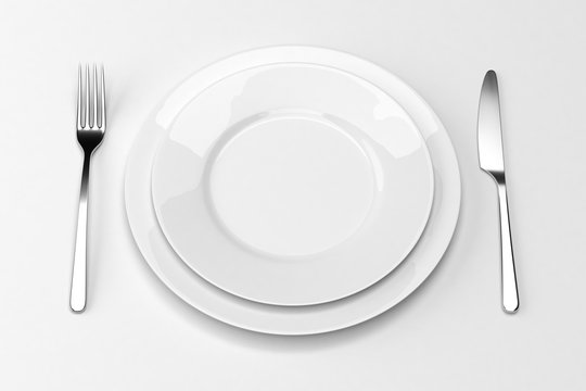 Fork and knife with plates