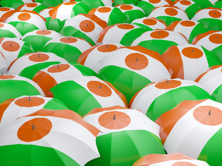 Umbrellas with flag of niger