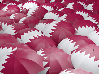 Umbrellas with flag of qatar