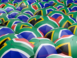 Umbrellas with flag of south africa