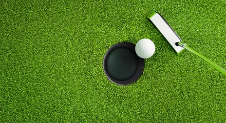 Foto op Canvas Golfbal zetten van bovenaf © peterschreiber.media