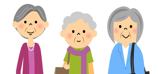 友達とお出かけするシニア