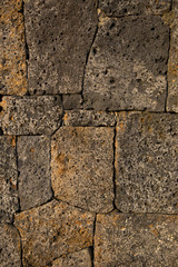 Texture of wall making from beautiful volcano rock in Jeju Island, South Korea