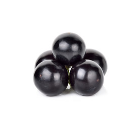 Black grape isolated on the white background
