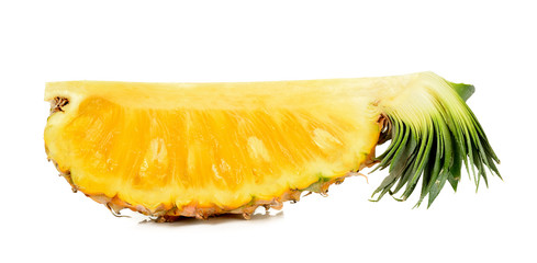 Slice of pineapple isolated on the white background