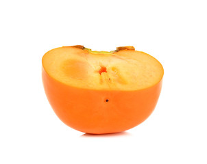 Half of persimmon isolated on the white background