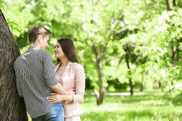 Lovely couple in park