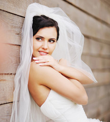 Fototapeta premium Young brunette bride.