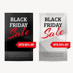 set of black friday sale banners