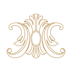Golden vintage baroque element. Vector.