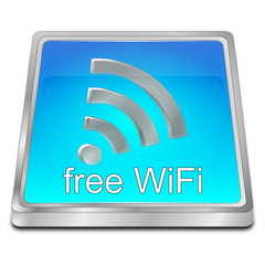 free wireless WiFi button - 3D illustration