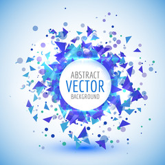 Abstract vector explosion background. White place for text.