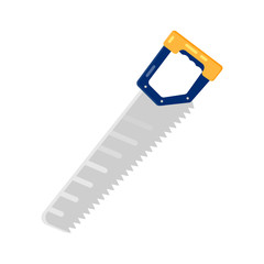 Hand saw, flat icon, isolated. Vector design.