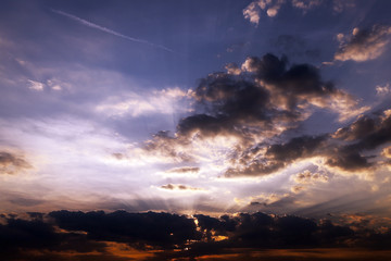 Obraz na płótnie Canvas the sky during sunset