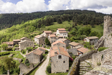 Fototapeta na wymiar Medieval city of Saint-André-de-Chalencon