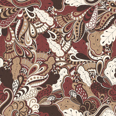 Seamless abstract hand-drawn waves pattern