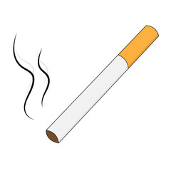 Cigarette isolated on white background. Cigarette vector illustration.