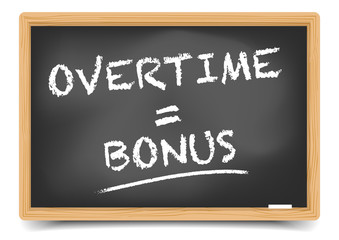 Obraz premium Blackboard Overtime Bonus