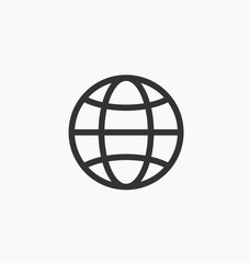 Earth icon / sign in flat style isolated. Earth globe symbol.