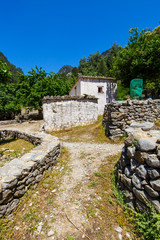 displaced village Samaria in Samaria Gorge in central Crete, Greece