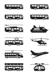 Passenger transportation vehicles - vector illustration