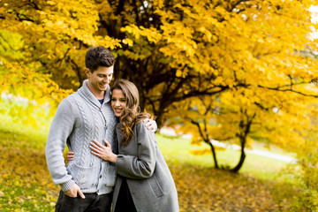 Fototapeta premium Couple in autumn park