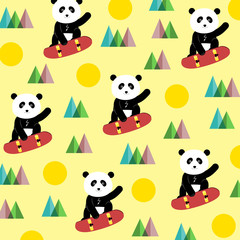 Fototapety  Panda na deskorolce - wykrój