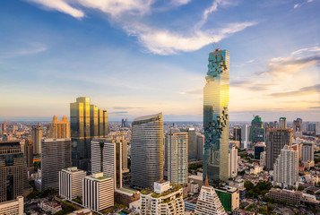 Naklejka premium Bangkok city at sunset