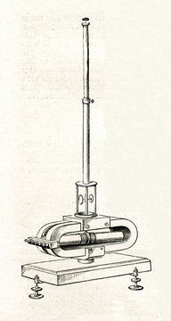 Mirror galvanometer (from Meyers Lexikon, 1895, 7/54) 