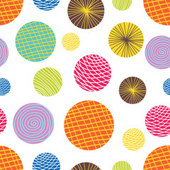 Summer polka dot. Vintage vector seamless pattern.