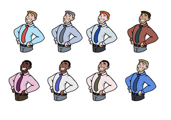 Multi-ethnic Sales man set