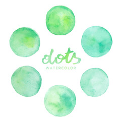 Watercolor Background Dots Set 12 - Green and Mint - 116475750