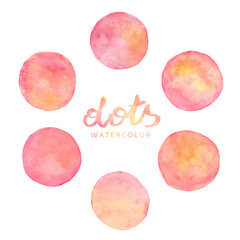 Watercolor Background Dots Set 08 - Pink, Yellow and Peach - 116475783