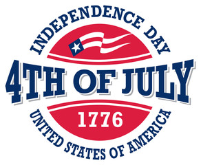 Fourth of July vintage label commemorating United States Independence Day