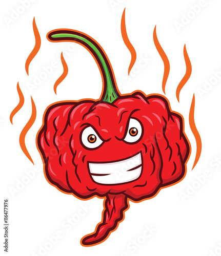 carolina reaper hottest chili pepper cartoon stock image and
